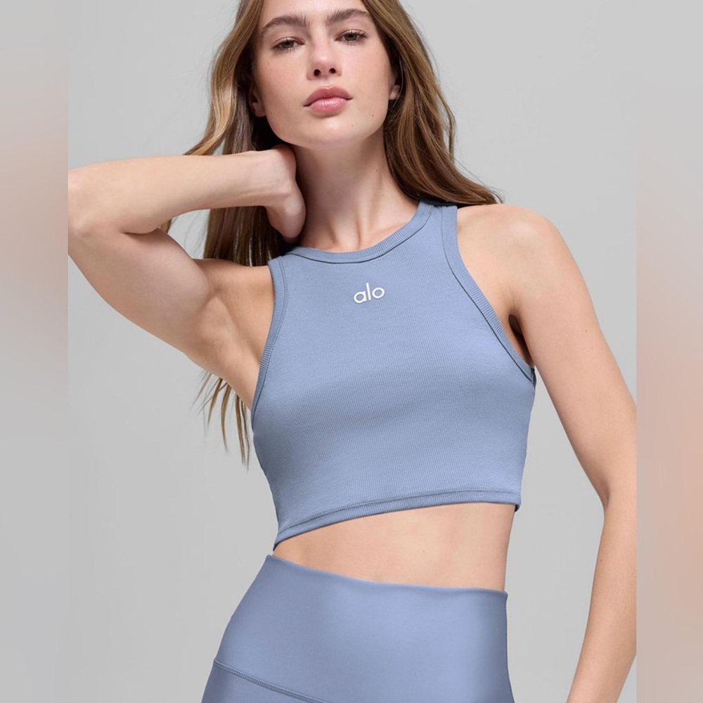 ALO Yoga blue tank Women's Blue Crop Top size small